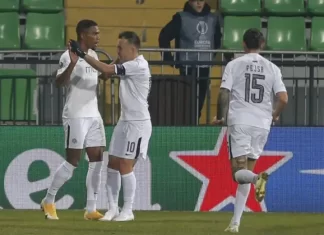 (ВИДЕО) Партизан славеше на гостувањето кај Шериф