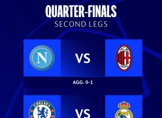 Челзи – Реал М. или Наполи – Милан за првите две полуфинални места