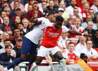 (ВИДЕО) Сака и Сон со по два гола, во дербито Арсенал – Тотенхем 2-2