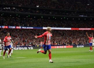 (ВИЕО) Гризман со три гола го води Атлетико на второто место