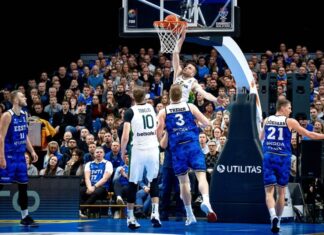 Естонија славеше над Литванија и е прва во групата со Македонија