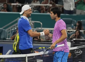 Алкараз елиминиран во четвртфиналето во Мајами