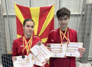 Сара и Андреј беа дел од финалните мечеви на државното до 19 години во пинг-понг