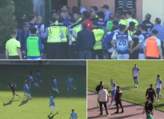 ЦИРКУС во мак-фудбалот – Прекинат меч, тепачка, офсајд голови …. (ВИДЕО)