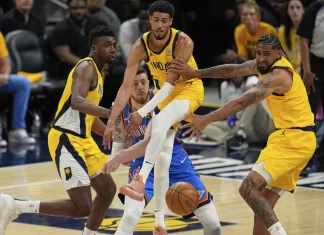 Индијана поведе со 2:1 во победи во финалето против Оклахома (ВИДЕО)