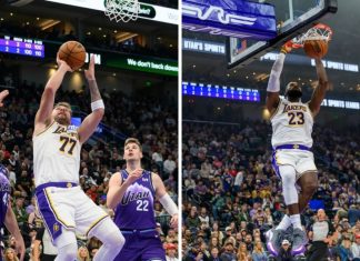 Дончиќ со двоен ефект, Леброн со трипл-дабл во победата на Лејкерси (ВОДЕО)