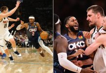 Тепачка, продолжение и фантастични настапи на Јокиќ и Александаер во дербито на вечерта (ВИДЕО)