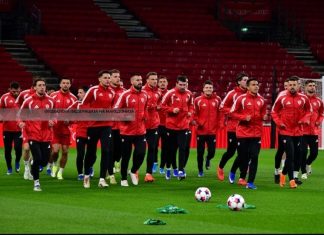 Македонските фудбалери го почувствуваат теренот на „Паркен“ каде утре ќе играат против Данска (ФОТО ГАЛЕРИЈА)