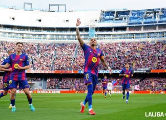 Рафиња со хет-три во убедливата победа на Барселона над Севиља (ВИДЕО)