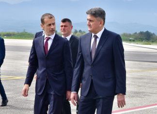 Претседателот на УЕФА, Чеферин во посета на Скопје