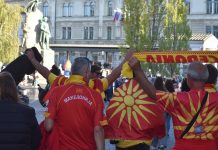 Љубљана обоена во црвено-жолто: Македонија со ветар во грб од трибините против Словенија (ГАЛЕРИЈА)
